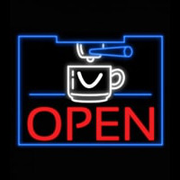 Coffee Cup Open Enseigne Néon