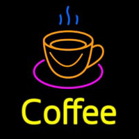 Coffee Cup With Yellow Coffee Enseigne Néon