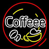 Coffee House With Coffee Cup Enseigne Néon