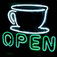 Coffee Shop Open Sign Bière Bar Enseigne Néon