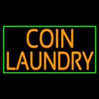 Coin Laundry With Green Border Enseigne Néon