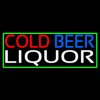 Cold Beer Liquor With Green Border Enseigne Néon