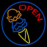 Cone Ice Cream Open Enseigne Néon