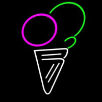 Cone Multicolored Ice Cream Enseigne Néon