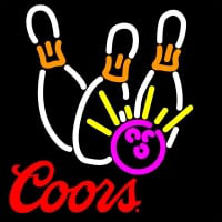 Coors Bowling Neon White Pink Enseigne Néon