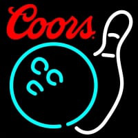 Coors Bowling Neon White Sign Enseigne Néon
