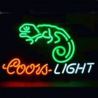 Coors Chameleon Bière Bar Entrée Enseigne Néon