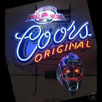 Coors Light Avalanche Helmet Beer Sign Enseigne Néon