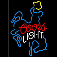 Coors Light Bucking Bronco Beer Sign Enseigne Néon