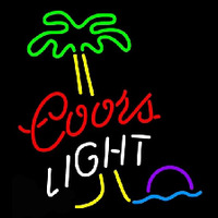 Coors Light Palm Tree Moon Beer Sign Enseigne Néon