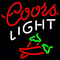 Coors Light Two Chili Pepper Beer Sign Enseigne Néon