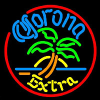Corona E tra Circle Palm Tree Beer Sign Enseigne Néon
