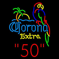Corona E tra Parrot with Palm 50 Beer Sign Enseigne Néon