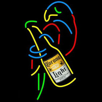 Corona Light Bottle Parrot Beer Sign Enseigne Néon