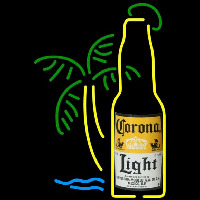 Corona Light Bottle W Palm Tree Beer Sign Enseigne Néon