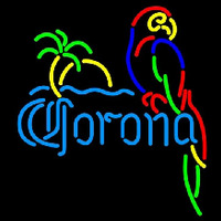 Corona Parrot with Palm Beer Sign Enseigne Néon