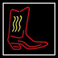 Cowboy Boot With Border Enseigne Néon