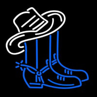Cowboy Boots Logo Block Enseigne Néon