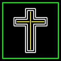 Cross With Border Enseigne Néon