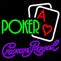 Crown Royal Green Poker Beer Sign Enseigne Néon