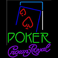 Crown Royal Green Poker Red Heart Beer Sign Enseigne Néon