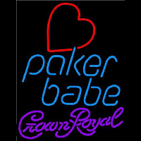 Crown Royal Poker Girl Heart Babe Beer Sign Enseigne Néon