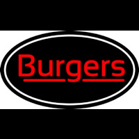 Cursive Burgers Oval Enseigne Néon