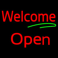Cursive Welcome Open Enseigne Néon