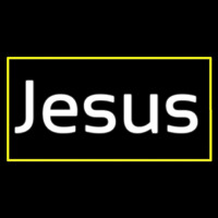 Cursive White Jesus Enseigne Néon