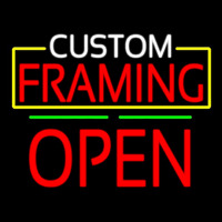Custom Framing Open Green Line Enseigne Néon