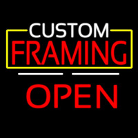 Custom Framing Open White Line Enseigne Néon