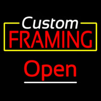 Custom Framing Yellow Border Open Enseigne Néon