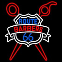 Custom Route Barbers 66 Logo Enseigne Néon