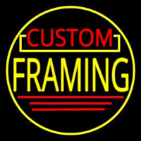 Custom Yellow Framing With Circle Enseigne Néon