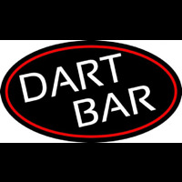 Dart Bar With Oval With Red Border Enseigne Néon