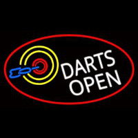 Dart Board Open Oval With Red Border Enseigne Néon