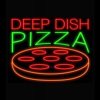 Deep Dish Pizza Enseigne Néon