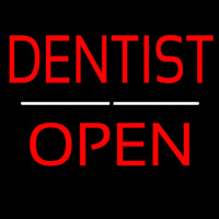 Dentist Open White Line Enseigne Néon