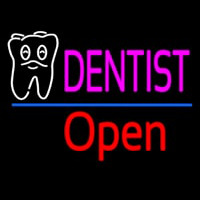 Dentist Tooth Logo Open Enseigne Néon