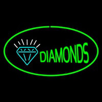 Diamonds Logo Green Oval Enseigne Néon