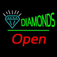 Diamonds Logo Open White Line Enseigne Néon
