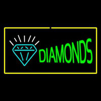 Diamonds Logo Yellow Rectangle Enseigne Néon