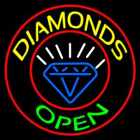 Diamonds Open Block With Logo Enseigne Néon