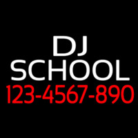 Dj School With Phone Number Enseigne Néon