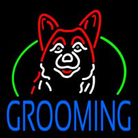 Dog Blue Grooming Enseigne Néon