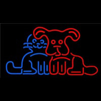 Dog Cat Logo Enseigne Néon