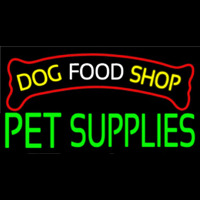 Dog Food Shop Green Pet Supplies Enseigne Néon