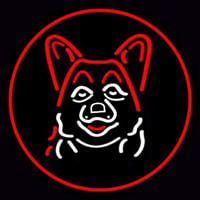 Dog Grooming Red Oval Enseigne Néon