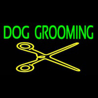 Dog Grooming With Cache Enseigne Néon