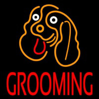 Dog Logo Grooming Block Enseigne Néon